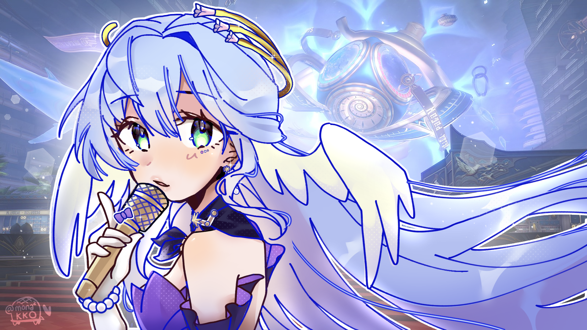 A stunning creative piece for the selected works gallery: Robin from Honkai Star Rail (HSR).
